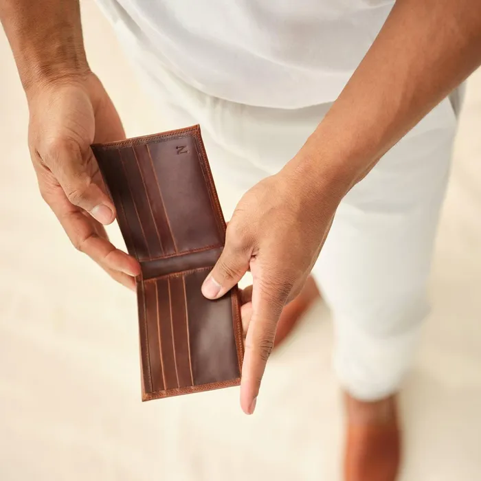 Men Brewer Wallet Brandy Nisolo Bags and Wallets