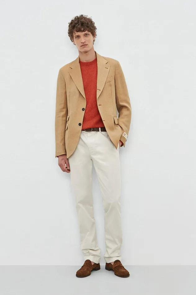 Men LEONARD 8211 Mohair Silk Sweater 8211 Russet Massimo Alba Knitwear