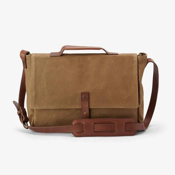 Men Loreto Messenger Bag Waxed Canvas Nisolo Bags and Wallets