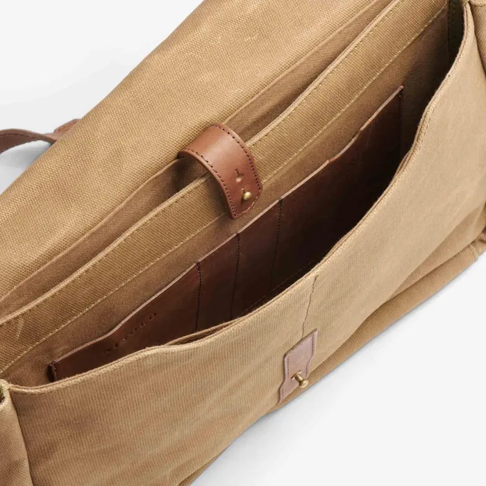 Men Loreto Messenger Bag Waxed Canvas Nisolo Bags and Wallets