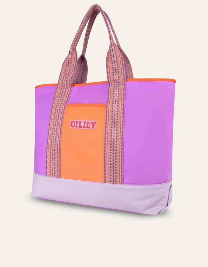 Oilily Shoppers Bags Sharon Shopper Color Block Tonalpurple Cactus Oilily Shoppers Bags Sharon Shopper Color Block Tonalpurple Cactus
