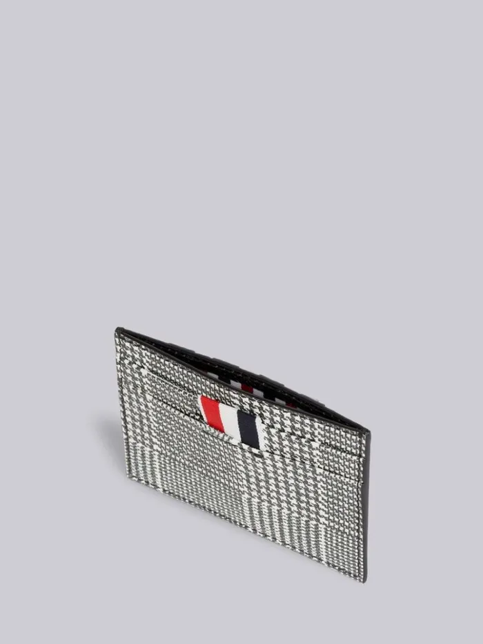 Pebbled Calfskin Prince Of Wales Print Single 4bar Card Holder Black And White Men Thom Browne Wallets and Cardholders Pebbled Calfskin Prince Of Wales Print Single 4bar Card Holder Black And White Men Thom Browne Wallets and Cardholders