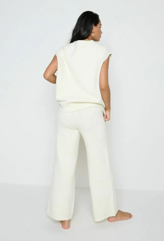 Pretty Lavish Bottoms Millie Knit Trousers Cream 8211 Women