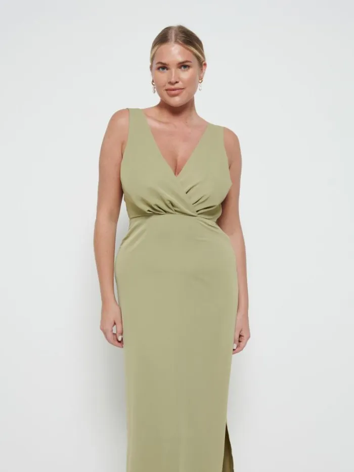 Pretty Lavish Bridesmaid Dresses Silva Wrap Maxi Bridesmaid Dress Olive 8211 Women