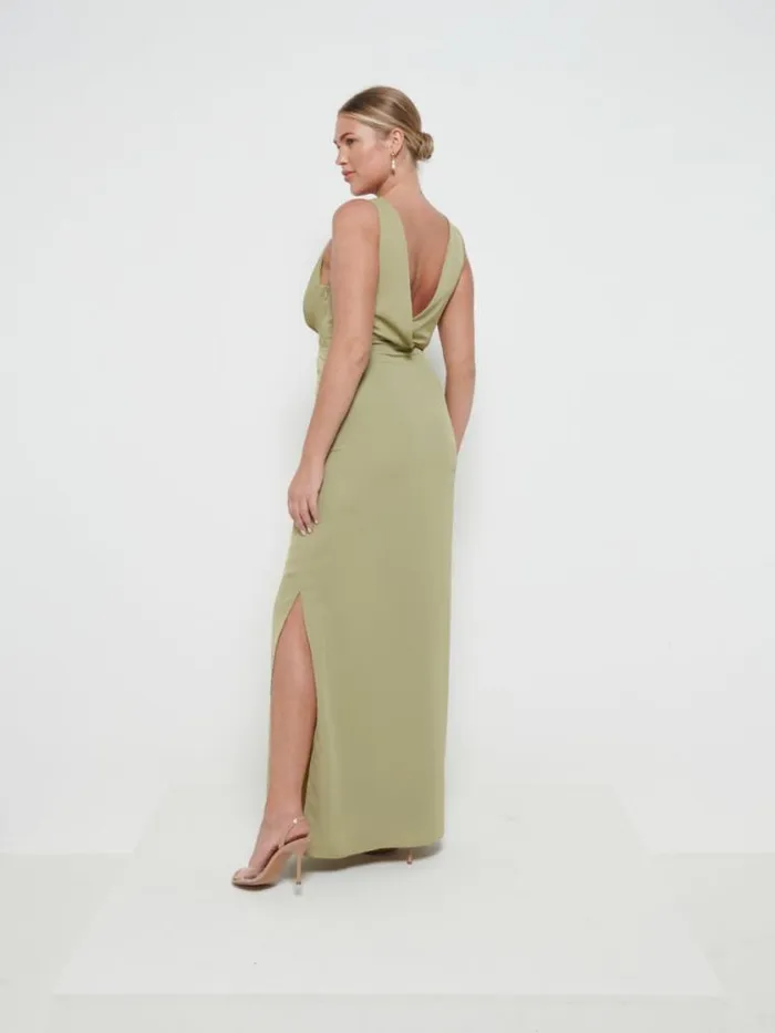 Pretty Lavish Bridesmaid Dresses Silva Wrap Maxi Bridesmaid Dress Olive 8211 Women