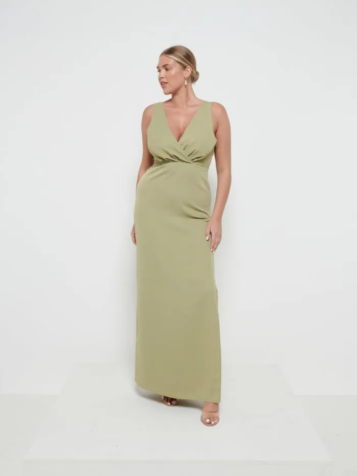 Pretty Lavish Bridesmaid Dresses Silva Wrap Maxi Bridesmaid Dress Olive 8211 Women
