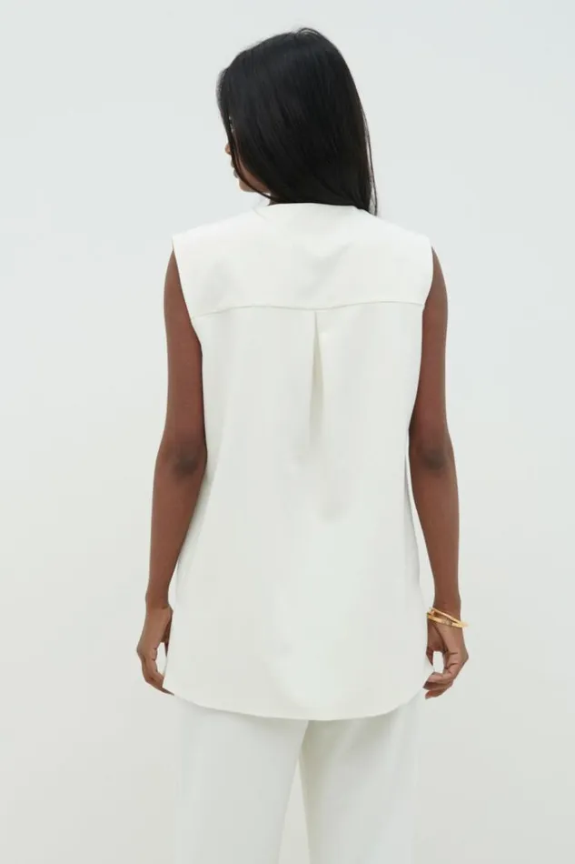 Pretty Lavish Tops Harlee Sleeveless Waistcoat Cream 8211 Women