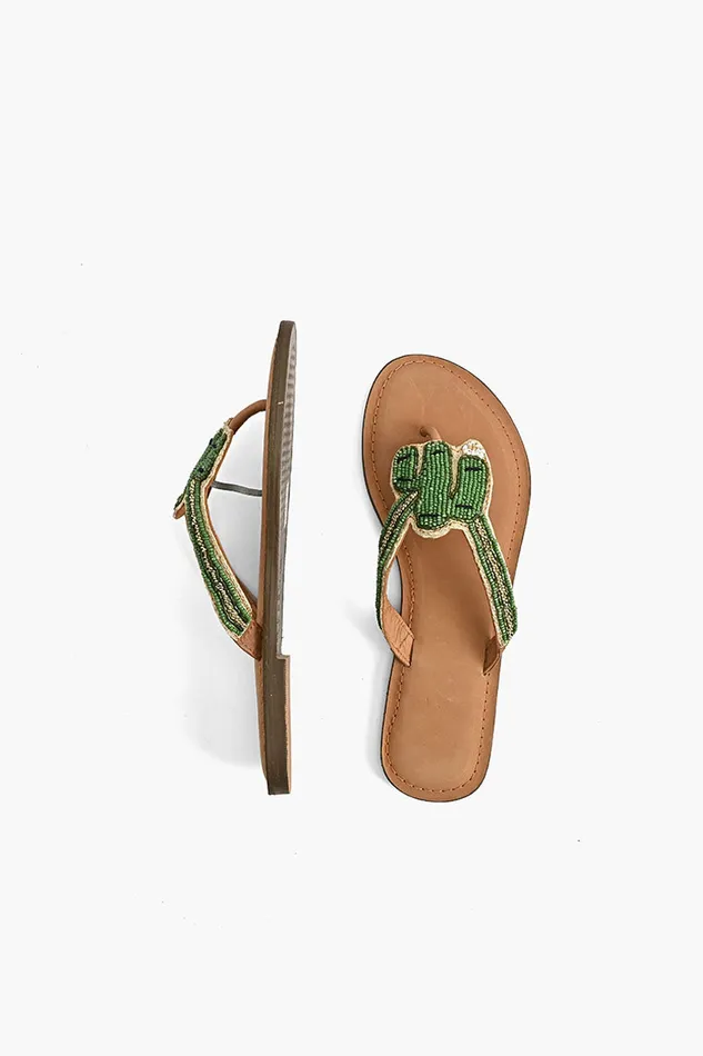 Prickly Cactus Beaded Slider Sandals Comfortable Bohemian Sandals Prickly Cactus Beaded Slider Sandals Comfortable Bohemian Sandals