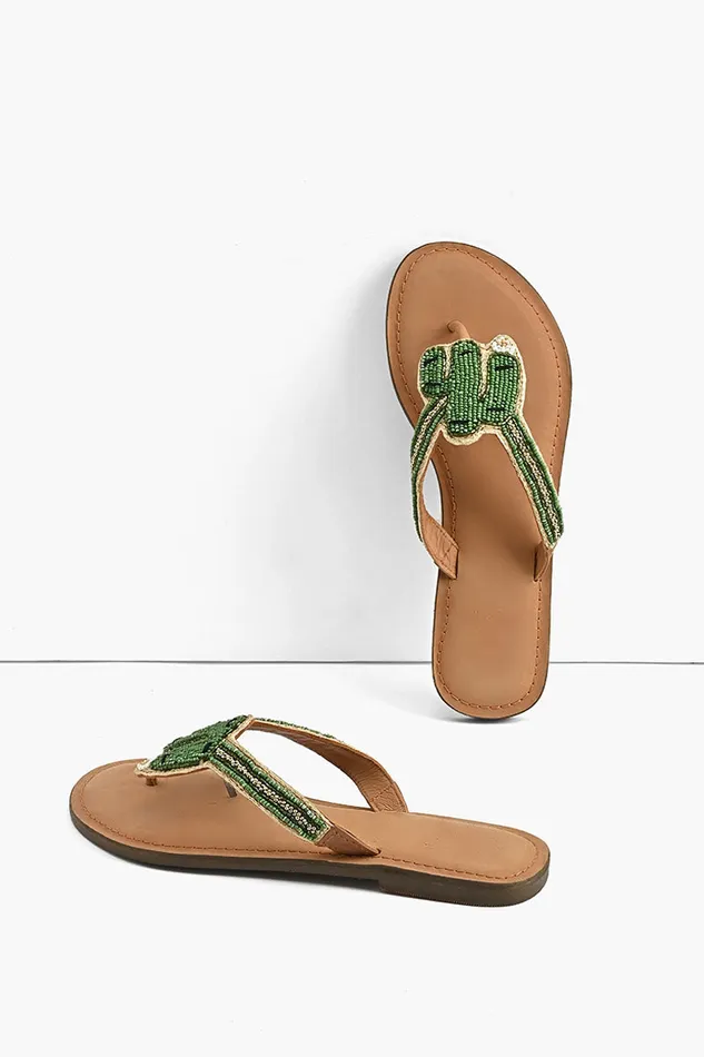 Prickly Cactus Beaded Slider Sandals Comfortable Bohemian Sandals Prickly Cactus Beaded Slider Sandals Comfortable Bohemian Sandals