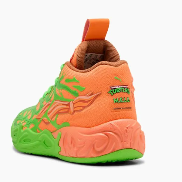 Puma Kids PUMA X LAMELO BALL X TMNT MB04 Leonardo and Michelangelo Little 039 Sneakers Fluro Green Pesorange Glowbright Aqua 8211 Kids Puma Kids PUMA X LAMELO BALL X TMNT MB04 Leonardo and Michelangelo Little 039 Sneakers Fluro Green Pesorange Glowbright Aqua 8211 Kids