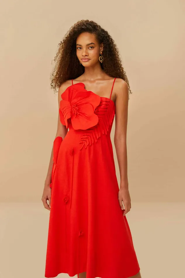 Red Garden Lenzing Ecovero Euroflax Midi Dress Women FARM Rio Midi Dresses Red Garden Lenzing Ecovero Euroflax Midi Dress Women FARM Rio Midi Dresses