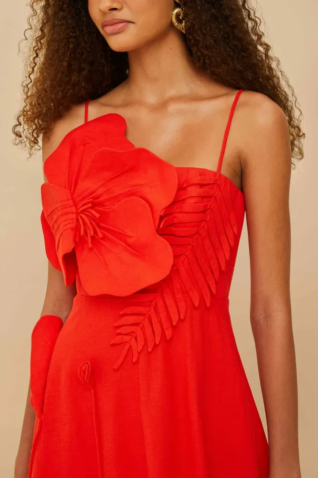 Red Garden Lenzing Ecovero Euroflax Midi Dress Women FARM Rio Midi Dresses Red Garden Lenzing Ecovero Euroflax Midi Dress Women FARM Rio Midi Dresses