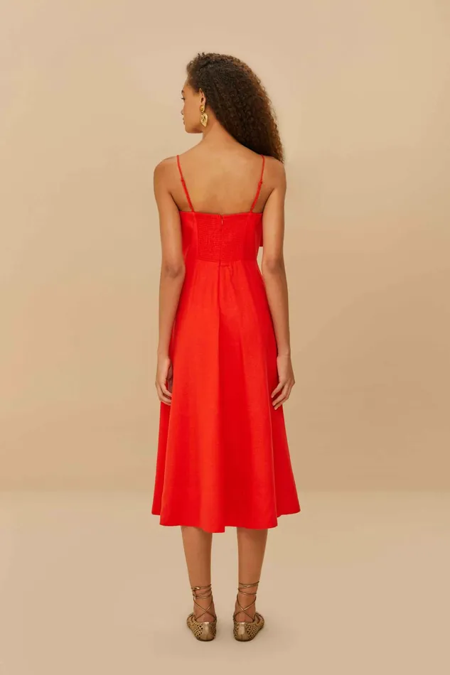 Red Garden Lenzing Ecovero Euroflax Midi Dress Women FARM Rio Midi Dresses Red Garden Lenzing Ecovero Euroflax Midi Dress Women FARM Rio Midi Dresses