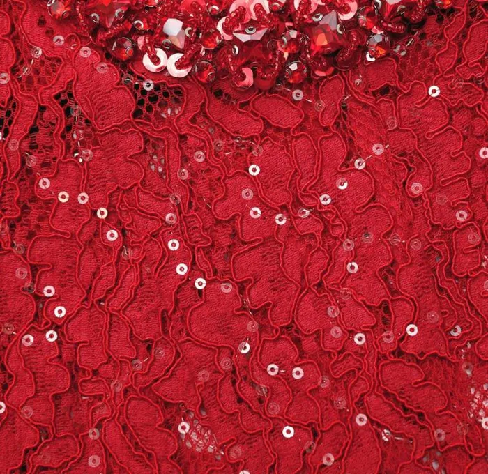 Self Portrait Exclusives Red Sequin Lace Midi Dress 8211 Women
