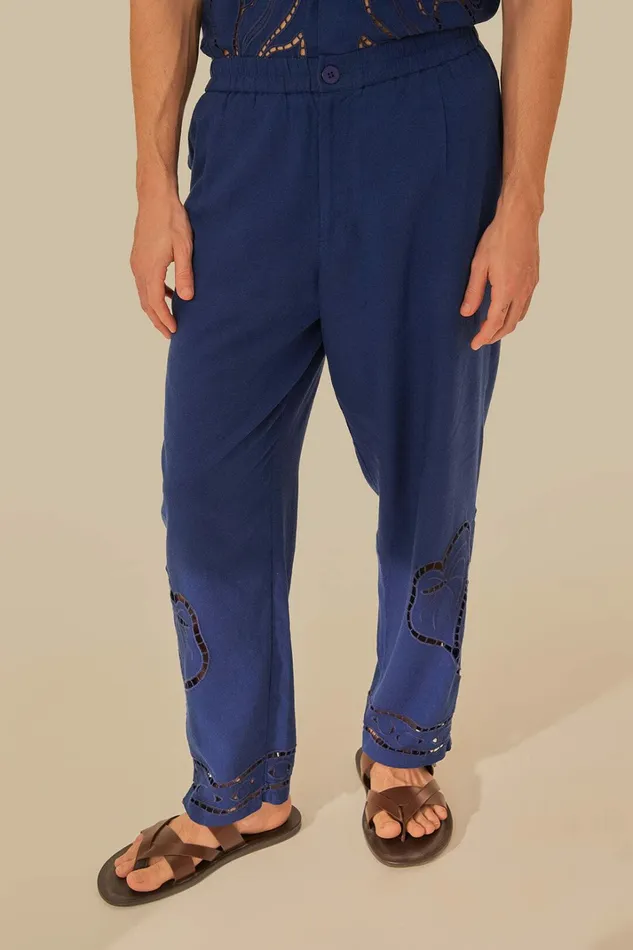 Surrealist Richelieu Embroidered Euroflax Premium Linen Pants Women FARM Rio Pants Surrealist Richelieu Embroidered Euroflax Premium Linen Pants Women FARM Rio Pants