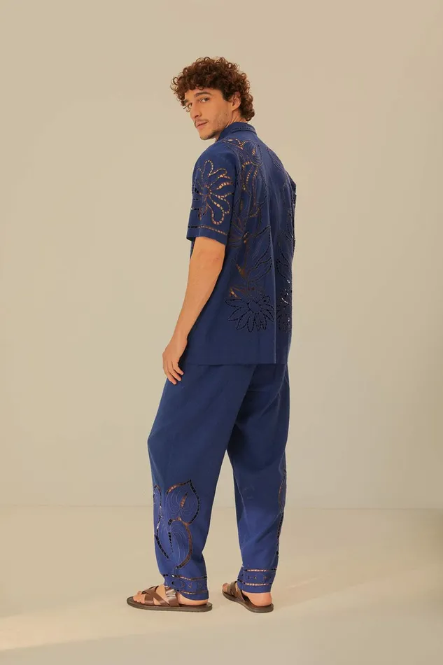 Surrealist Richelieu Embroidered Euroflax Premium Linen Pants Women FARM Rio Pants Surrealist Richelieu Embroidered Euroflax Premium Linen Pants Women FARM Rio Pants