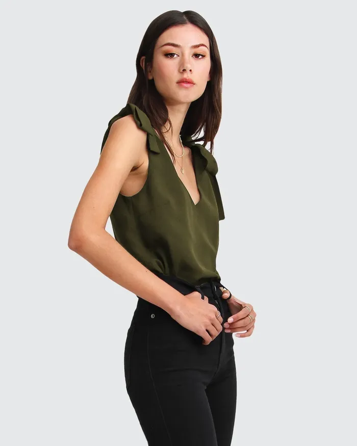 Tops Belle and Bloom Women Feel For You VNeck Top 8211 Military