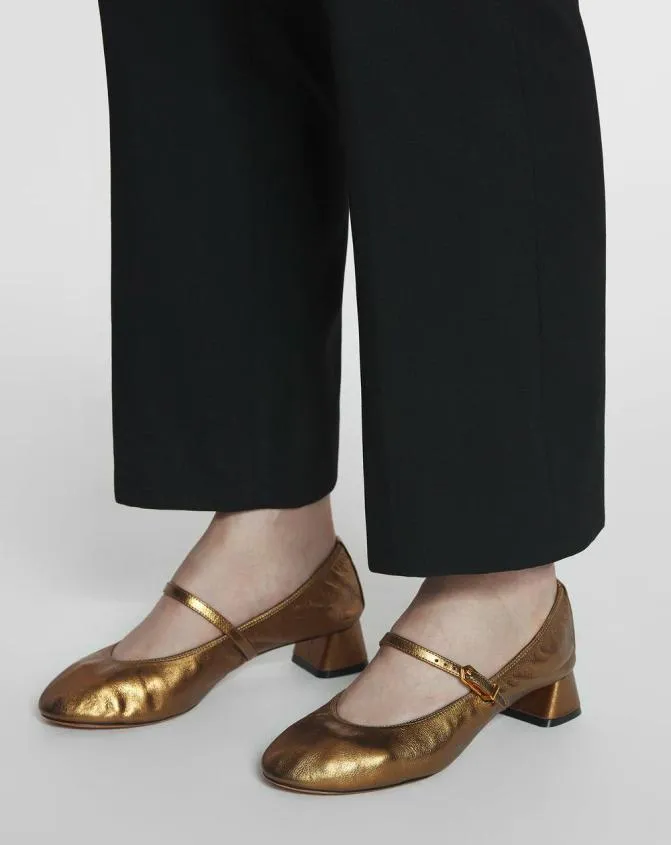 Women Ballerinas Lanvin Mary Janes With Metallic Leather Heels Bronze Women Ballerinas Lanvin Mary Janes With Metallic Leather Heels Bronze