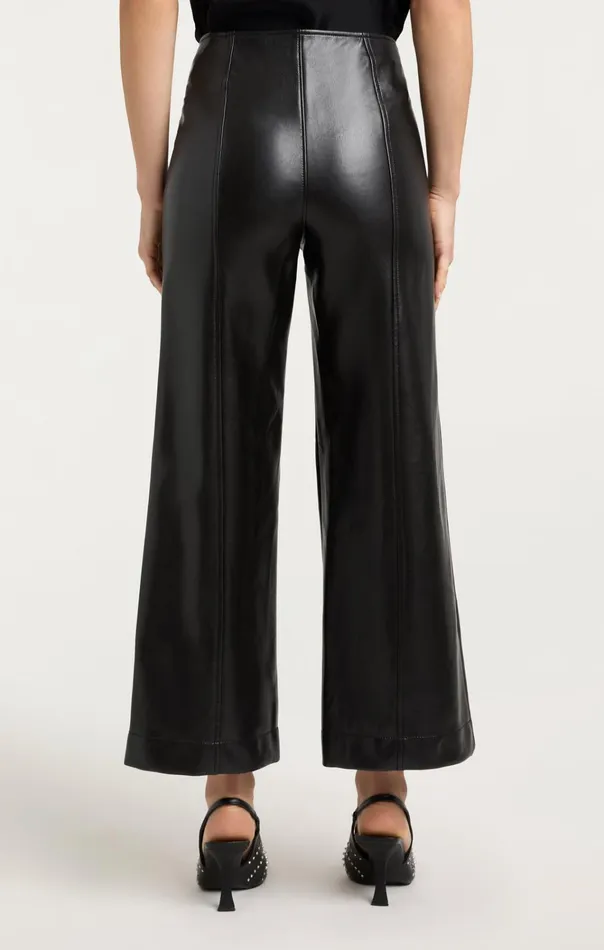Women Cinq Sept Bottoms Vegan Leather Azure Pant Black