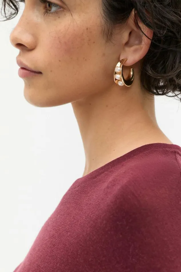 Women Jewellery Seed Heritage Sculpture Pearl Earring Pearl