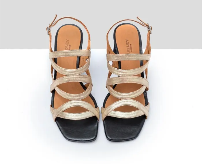 Women Medium Heel Audley Shoes Medium Heel Leather Sandal Faride Black