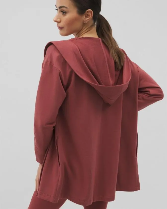 Women Soma Sweaters and Cardigans Essential Terry Hooded Wrap Make Me Blush