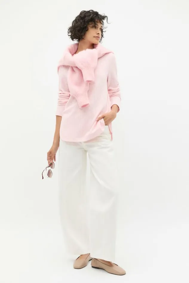 Women TShirts and Tops Seed Heritage Textured Long Sleeve Top Rose Petal Twist