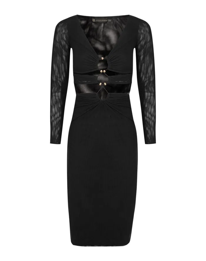 Women ViX Paula Hermanny Dresses Luna Midi Dress 8211 Black