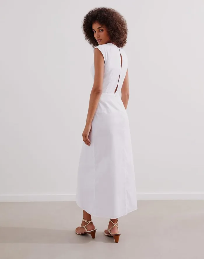 Women ViX Paula Hermanny Dresses Saori Detail Midi Dress 8211 Off White