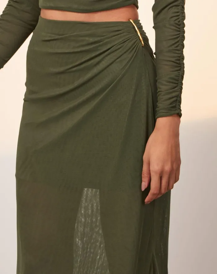 Women ViX Paula Hermanny Matching Sets Mira Long Sleeve Top 8211 Evergreen
