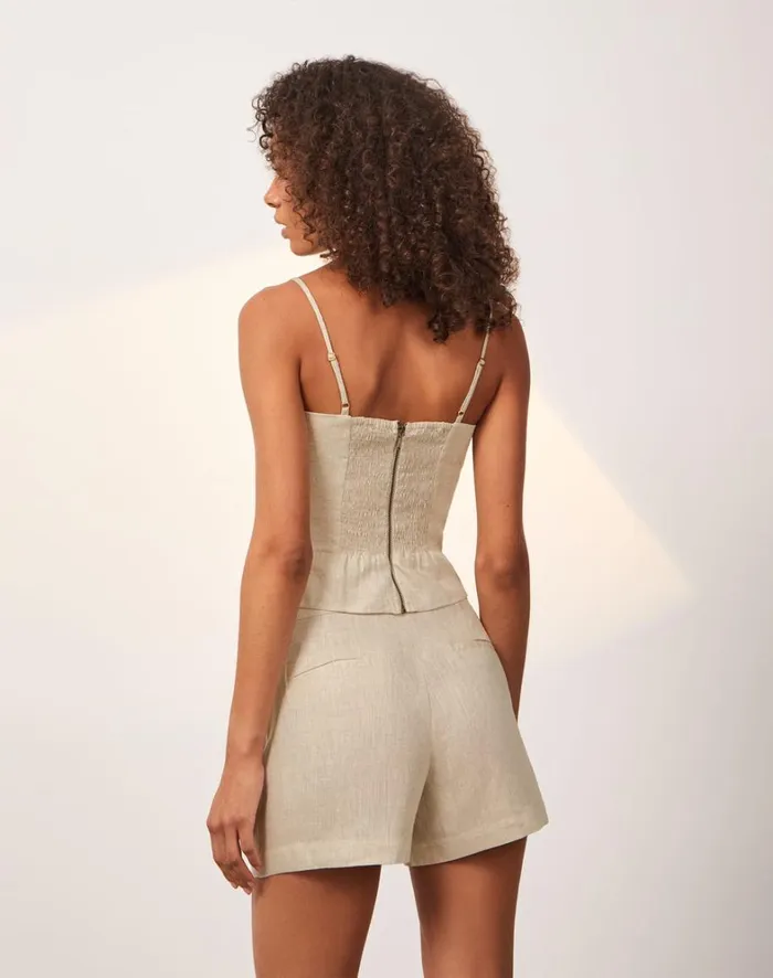 Women ViX Paula Hermanny Matching Sets Rubia Sleeveless Top 8211 Natural
