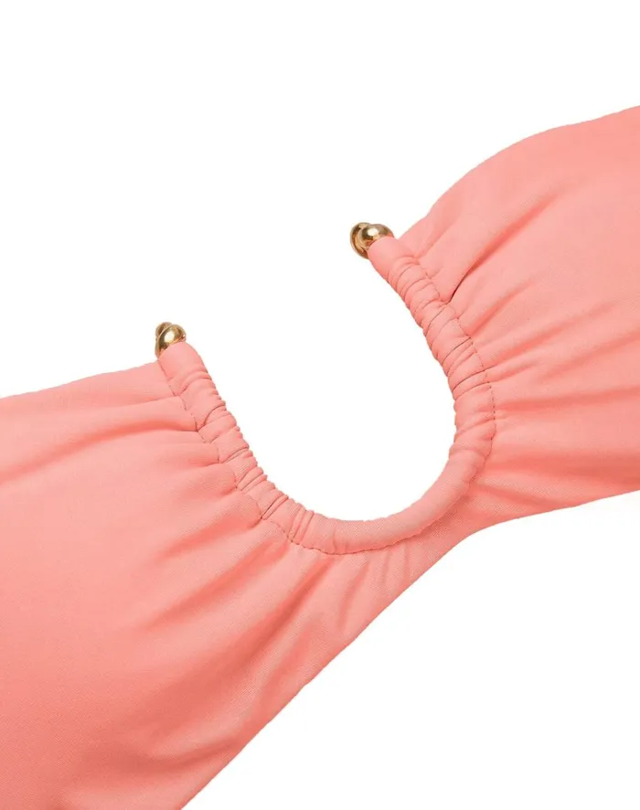 Women ViX Paula Hermanny Tops Cora Bandeau Top 8211 Peach