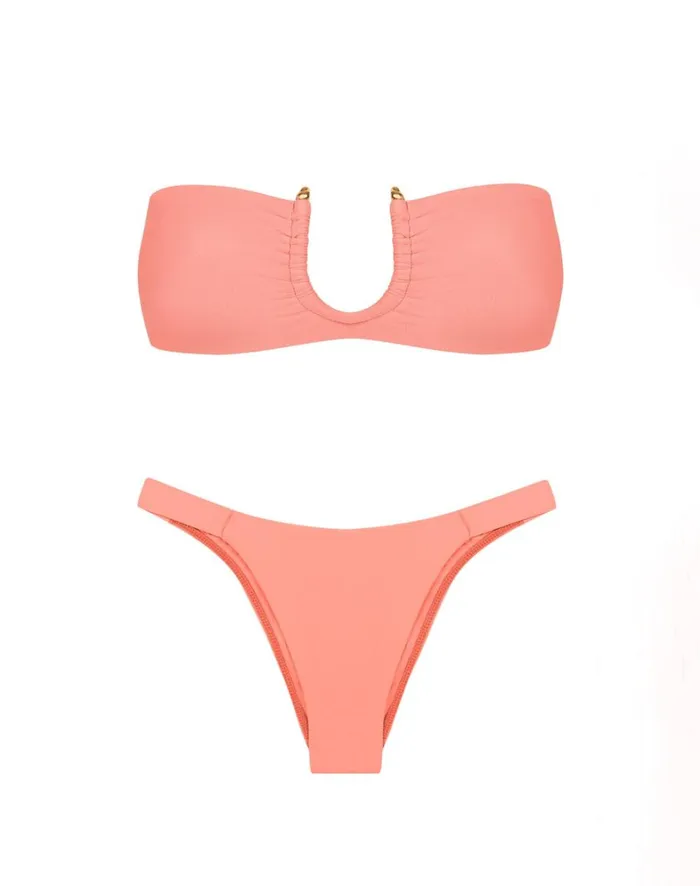 Women ViX Paula Hermanny Tops Cora Bandeau Top 8211 Peach