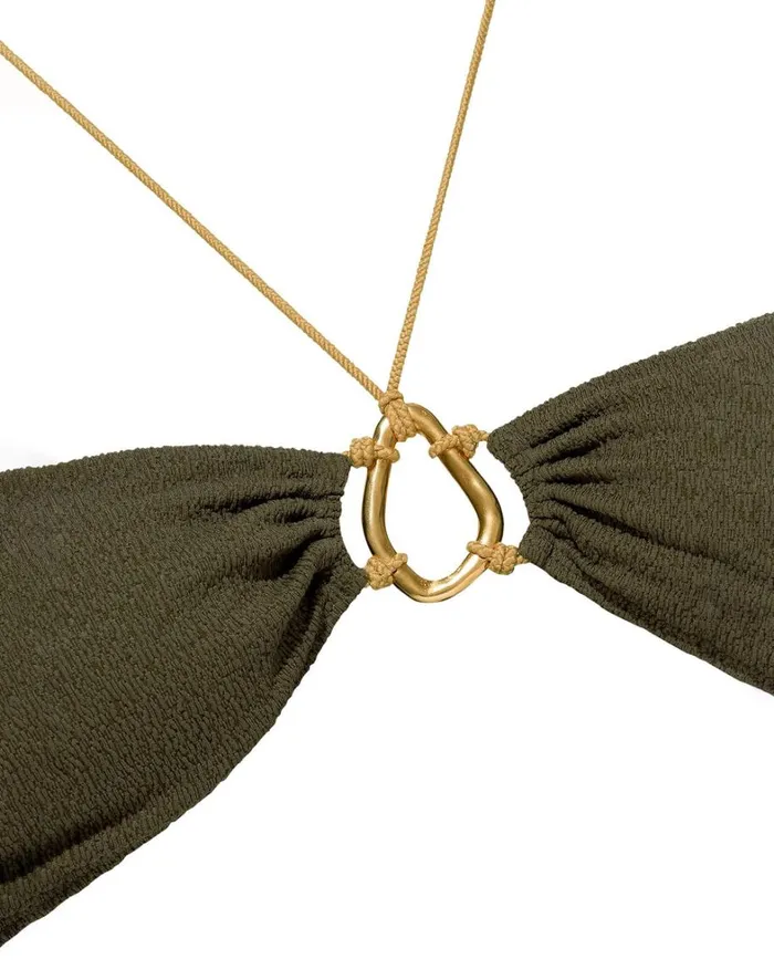 Women ViX Paula Hermanny Tops Firenze Adalia Bandeau Top 8211 Evergreen
